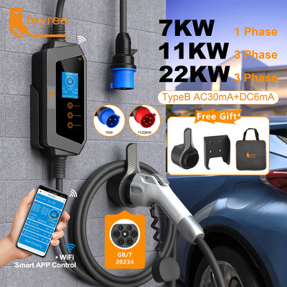 Portable Smart EV Charger - Fast Charging GBT Station with App Control