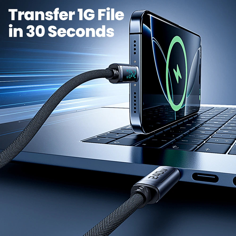 240W USB-C to USB-C Fast Charging Cable with Digital Power Display
