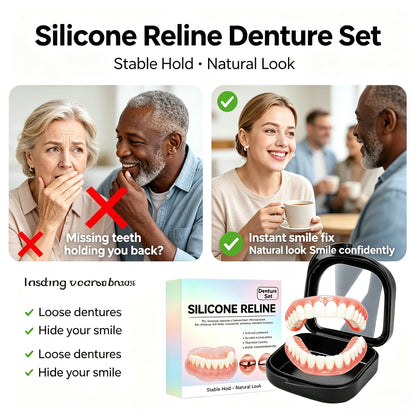 Natural Fit Silicone Dentures - Instant Cosmetic Smile & Oral Comfort
