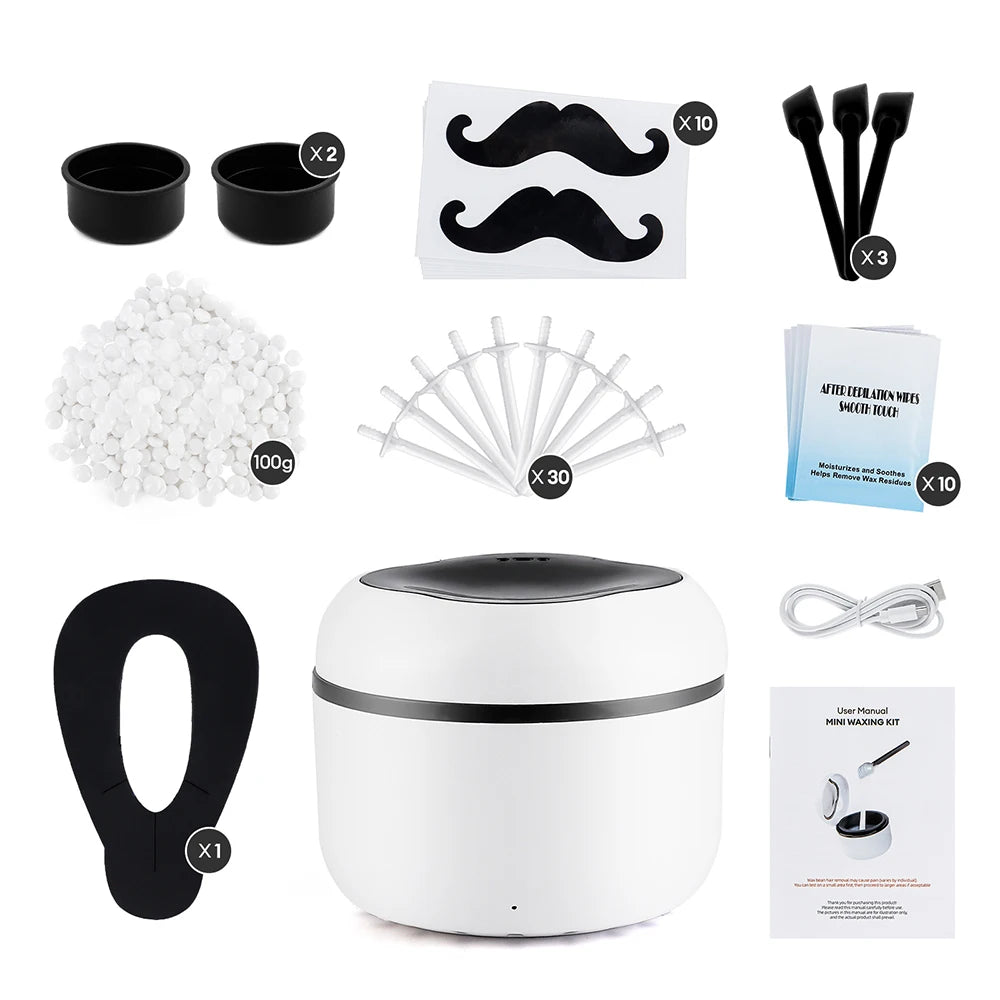 Mini Wax Heater & Nose Ear Hair Removal Kit