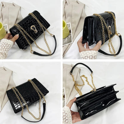 Luxury Croco Chain Shoulder Bag