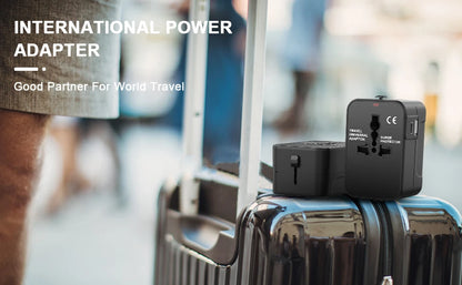 Universal All-in-One Travel Adapter with USB-C for Over 224 Countries