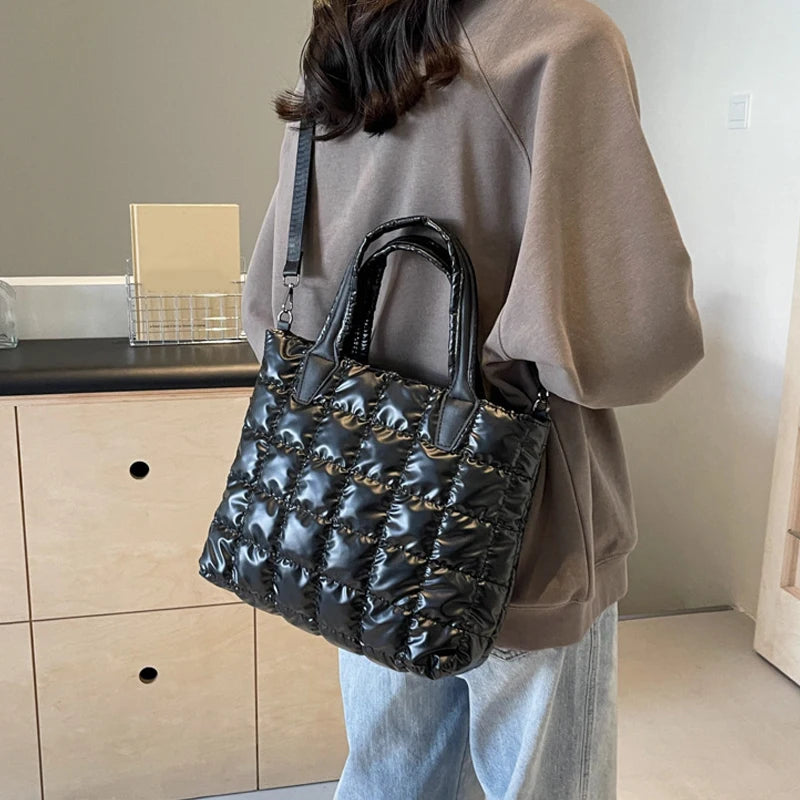 Luxury Quilted Puffy Tote Bag