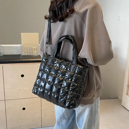 Luxury Quilted Puffy Tote Bag