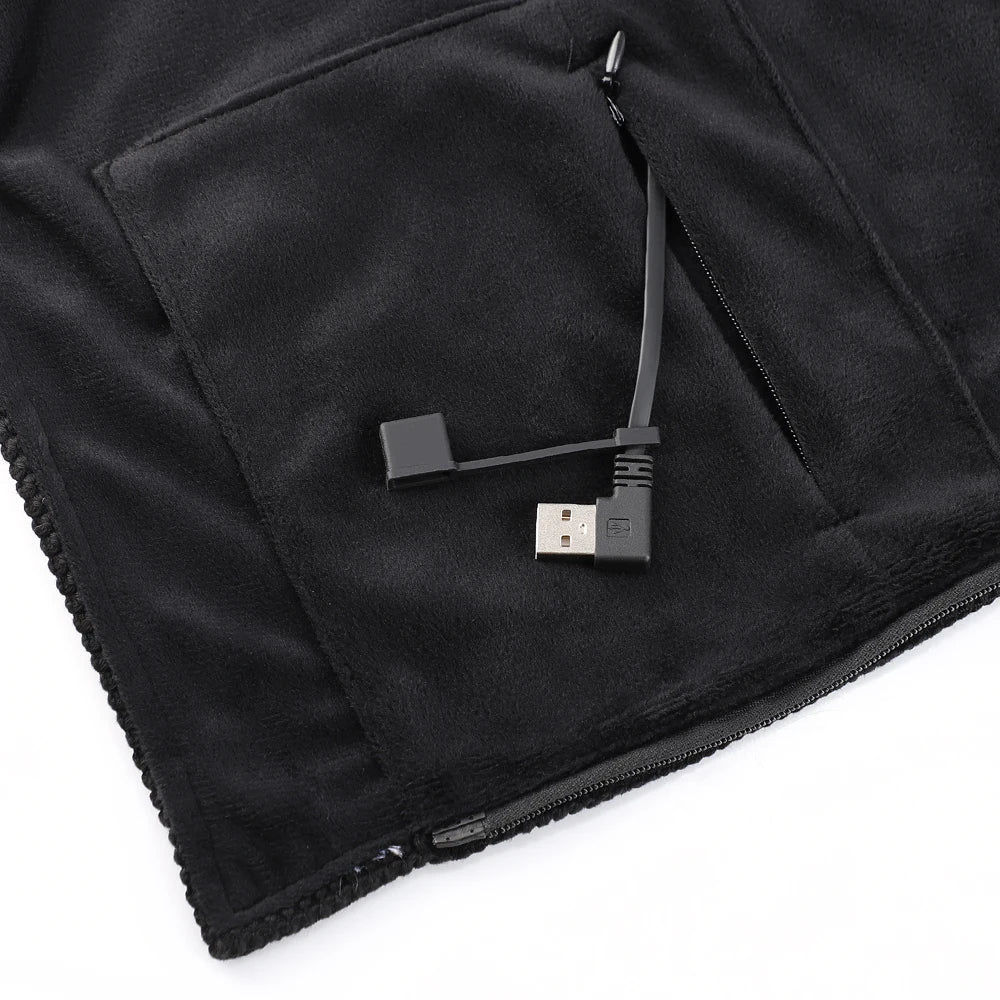 Graphene Heated Hooded Wearable Shawl Blanket with 3 Adjustable Temperature Settings - 16