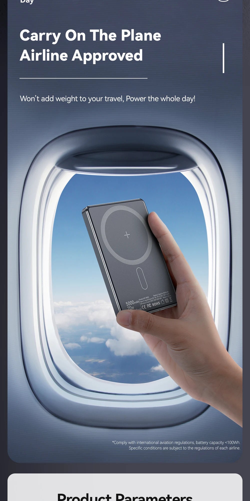 Slim Magnetic Wireless Power Bank 5000mAh for iPhone 16/15/14 Fast Charge - 18