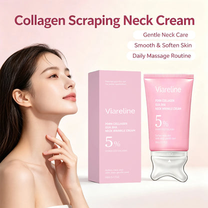 Collagen Neck Firming Cream with Integrated Gua Sha Massage Applicator