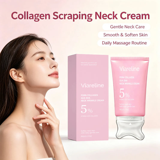 Collagen Neck Firming Cream with Integrated Gua Sha Massage Applicator