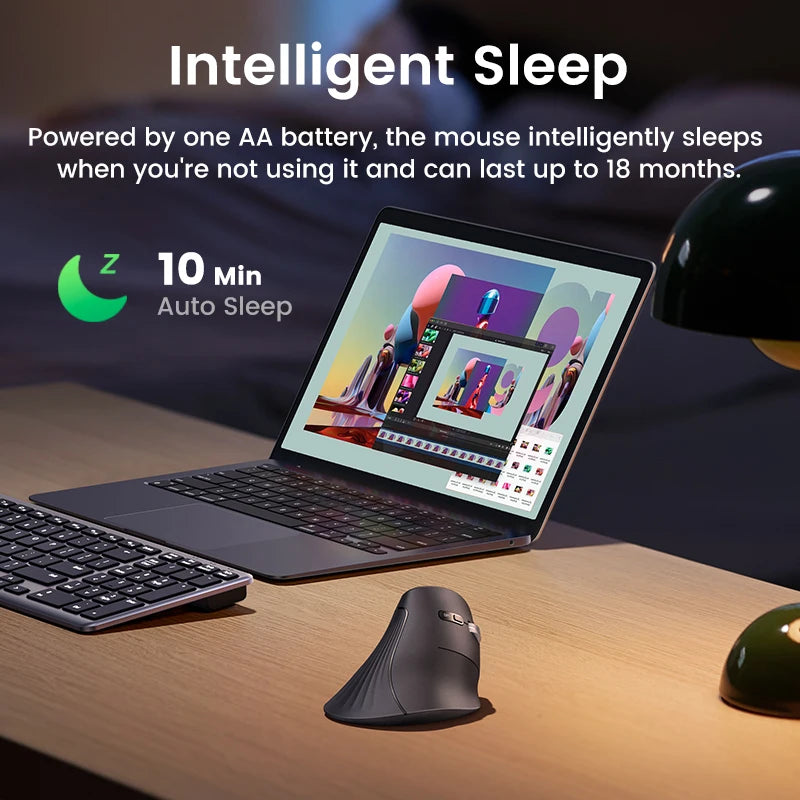 Ergonomic Wireless Vertical Mouse - Silent Bluetooth & 2.4G Optical Mouse