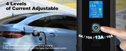 3.5KW Portable EV Charger - Adjustable Current Type 2 Charging Cable