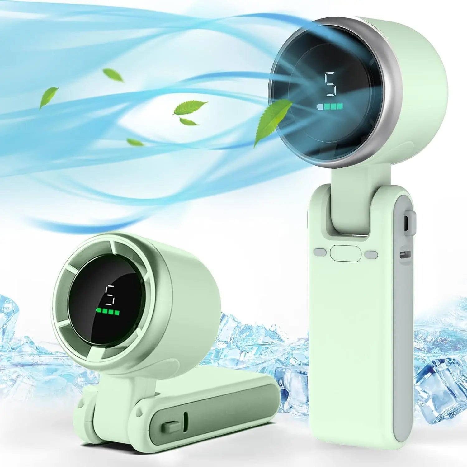 3-in-1 Rechargeable Mini Fan | 5-Speed Foldable Handheld Fan - 12