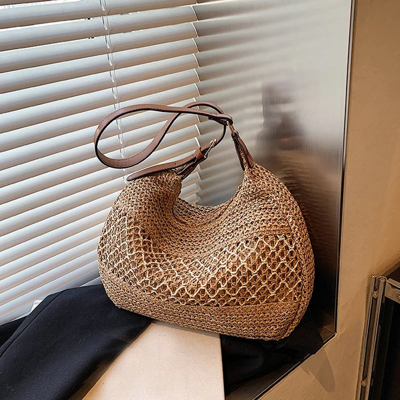 Luxury Woven Straw Beach Tote