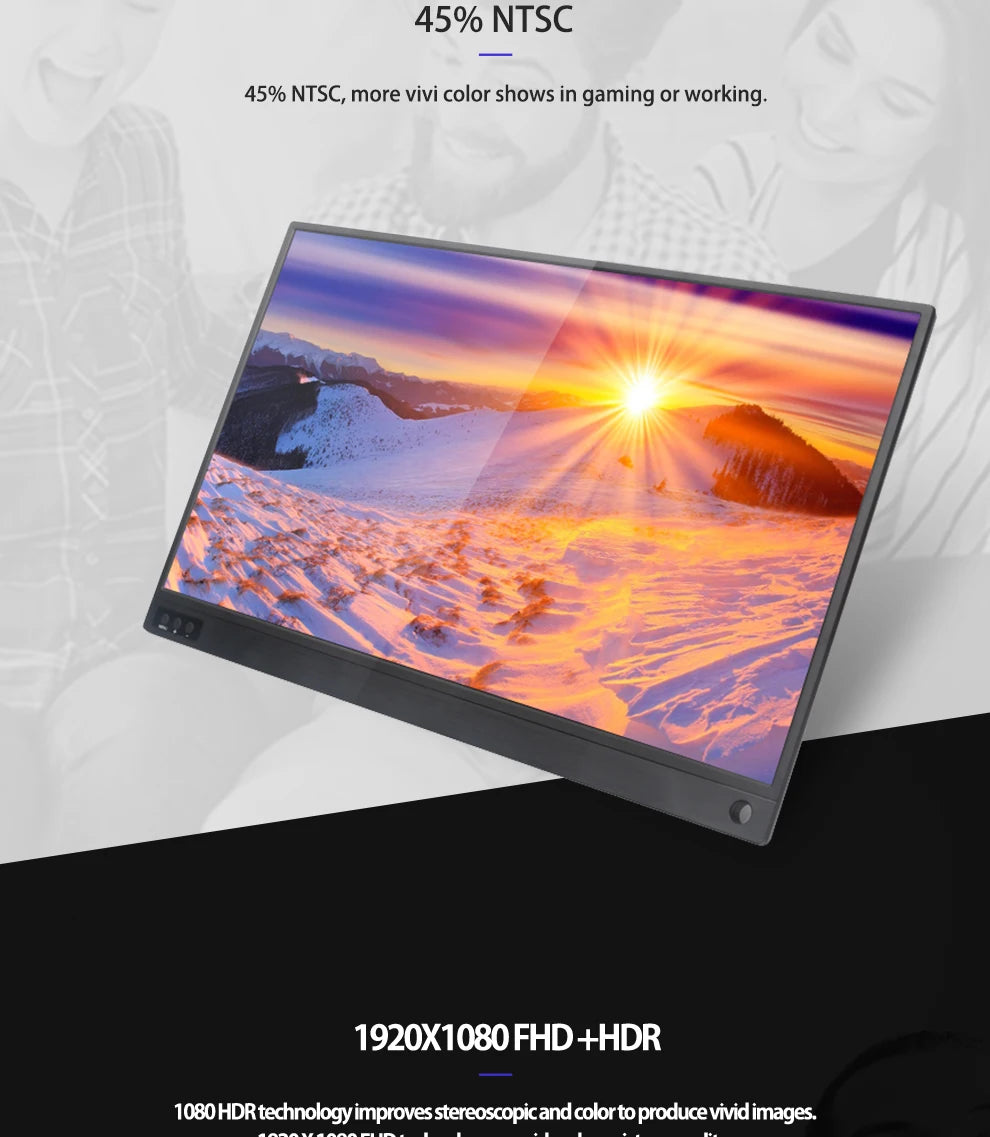 15.6" Portable Monitor 1080P IPS Full HD Laptop & Phone Second Screen - 12
