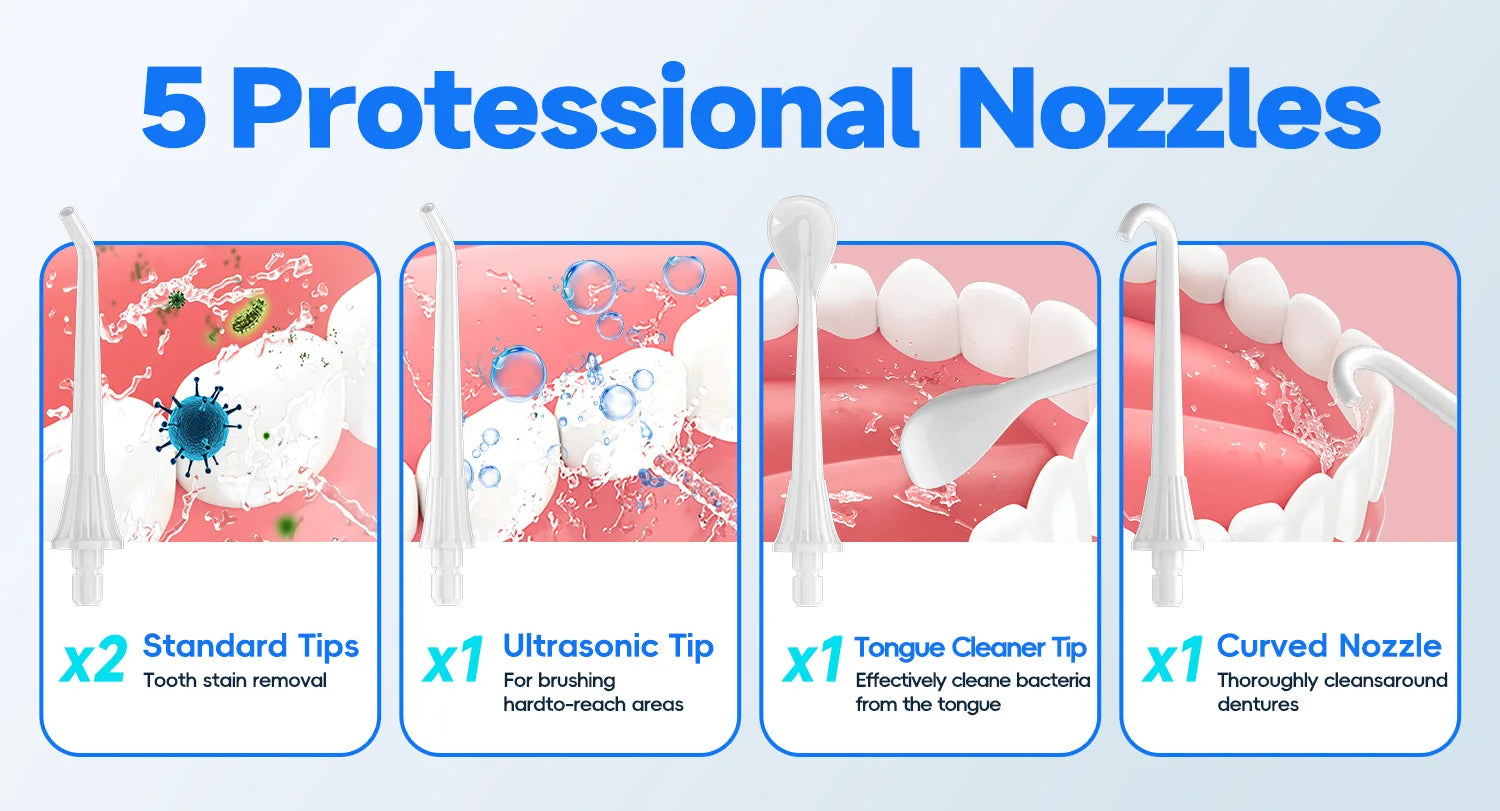 Portable Cordless Water Flosser - Rechargeable Oral Irrigator for Deep Teeth Cleaning - 13