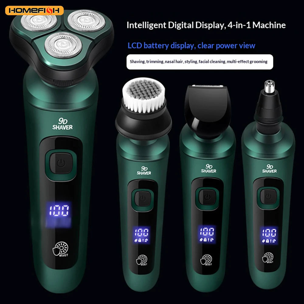 9D Floating Head Electric Shaver - Waterproof Rechargeable Razor - 2
