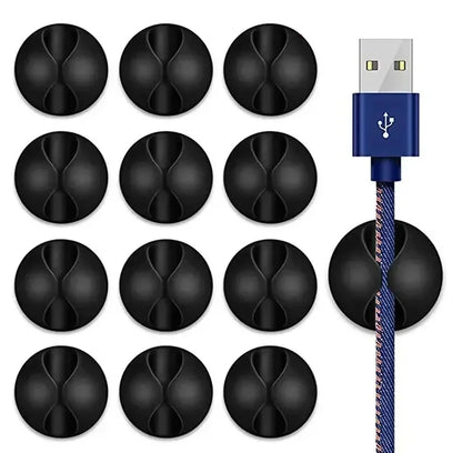 Adhesive Cable Organizer Clips – Tidy Desk Cord Holder for USB & Data Cables