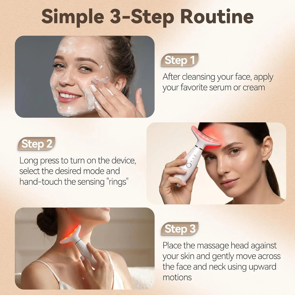 3-in-1 LED Facial & Neck Sculpting Massager – Anti-Aging Skin Toning Device