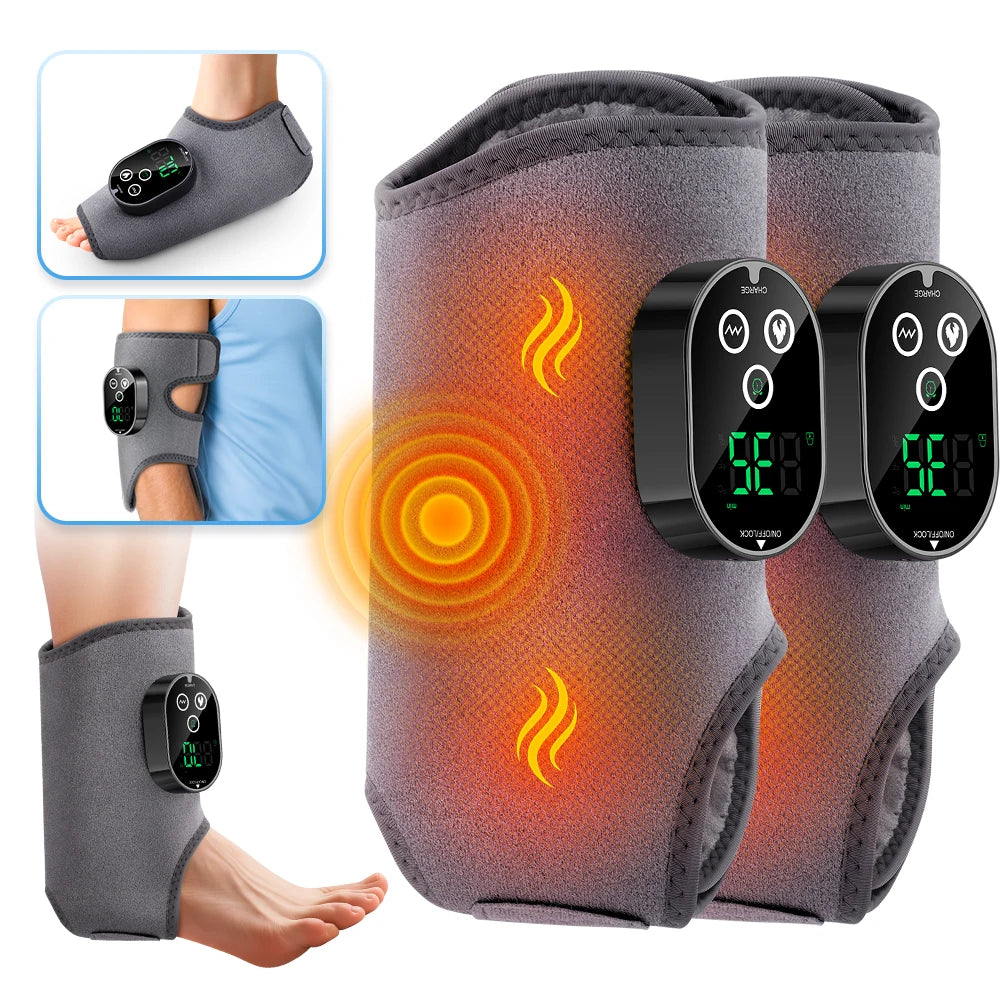 Electric Ankle & Calf Vibration Massager with Heat Therapy for Pain Relief - 19