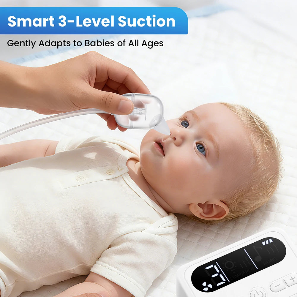 Electric Baby Nasal Aspirator with Soothing Music & Adjustable Suction