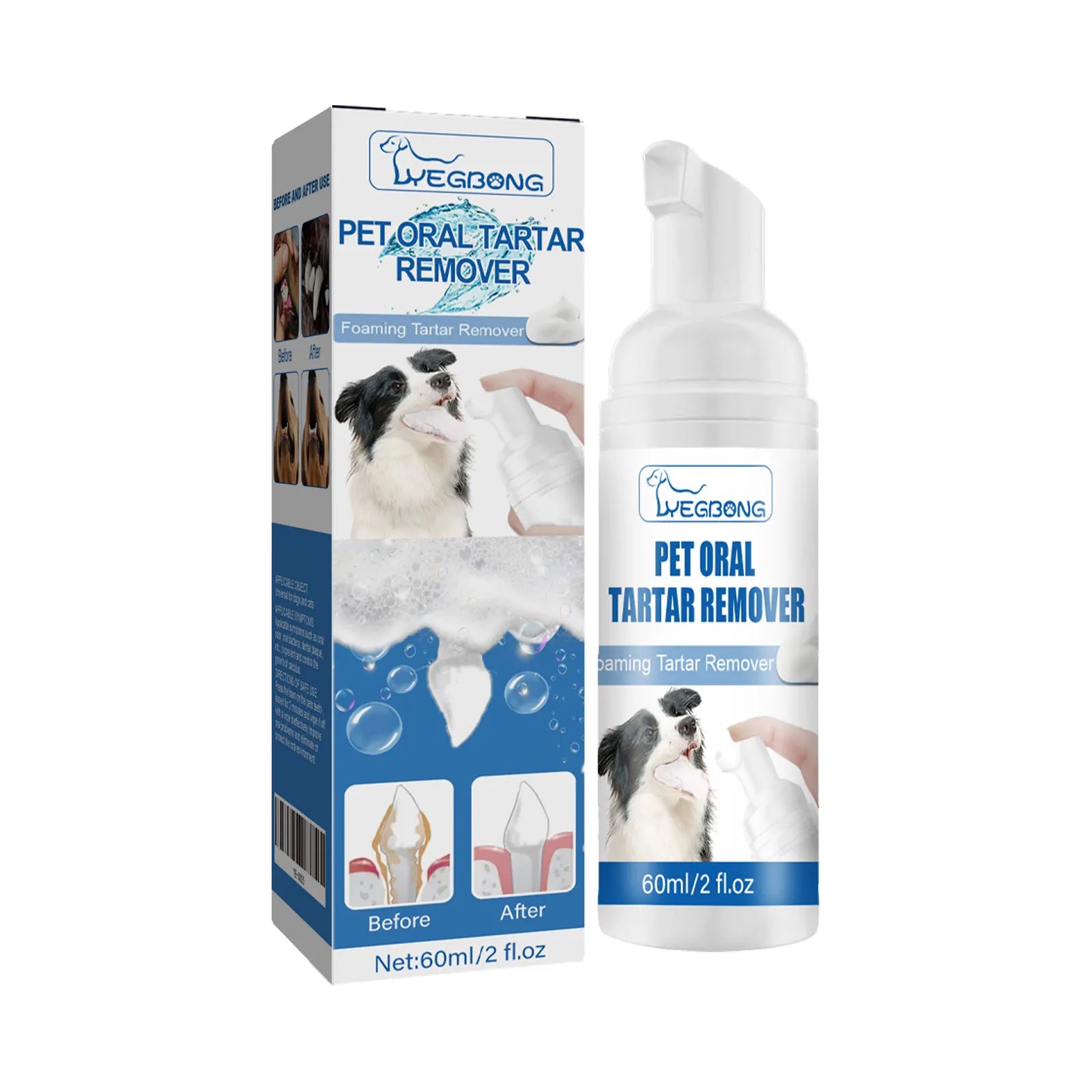 Dog Oral Dental Foam Cleaner - Tartar Plaque Remover & Teeth Whitening - 7