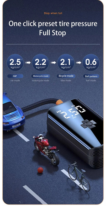 Portable Wireless Car Tire Inflator & Electric Air Pump