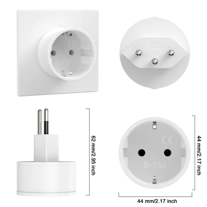 3-Pack EU to Switzerland Travel Power Adapter Plug 10A 250V Converter