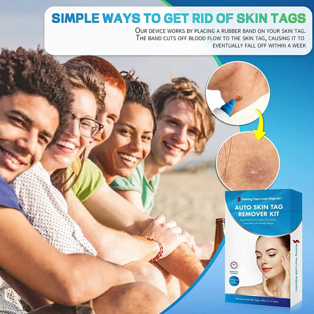 2-in-1 Skin Tag Removal Kit - Painless Home Mole & Skin Tag Remover Tool - 12