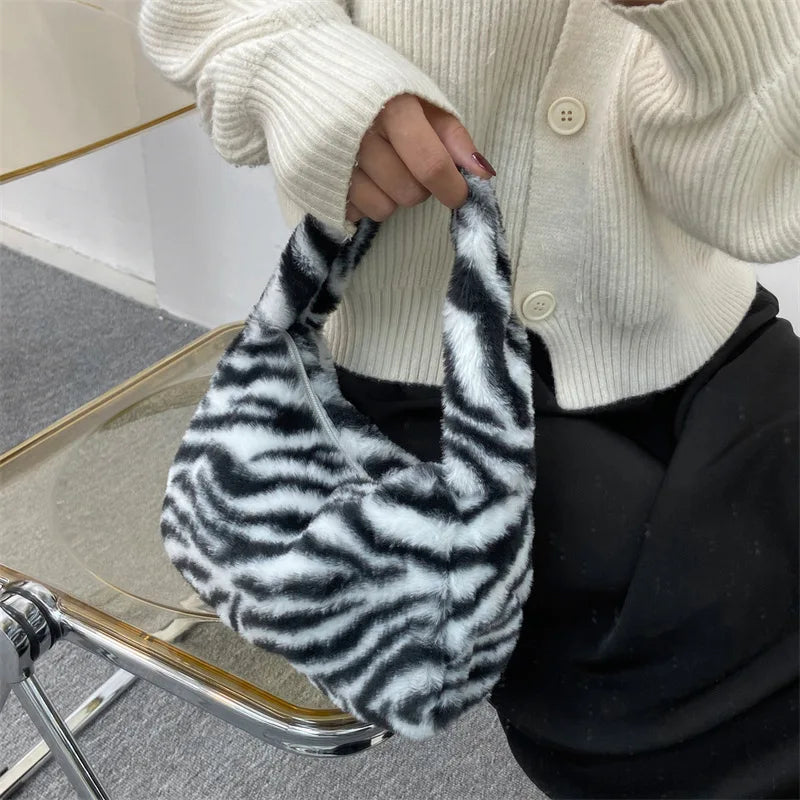 Luxury Leopard Print Plush Bag