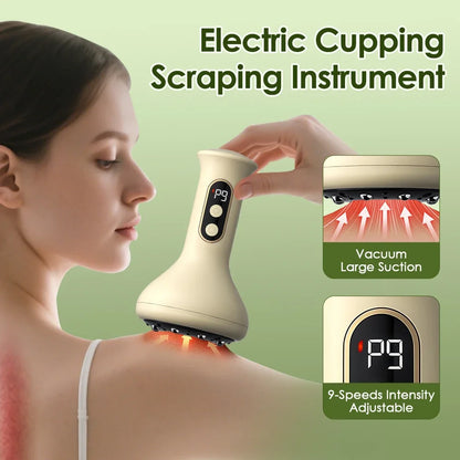 Electric Cupping & Gua Sha Massager - Adjustable Heat & Suction Therapy Device
