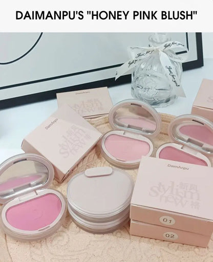 Natural Matte Face Blush & Highlighter Compact - Long-Lasting Glow Palette