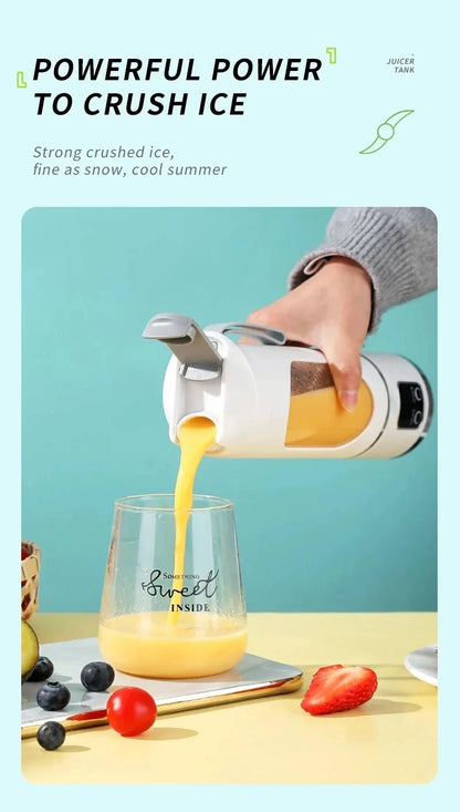 Portable 12-Blade Fruit Juicer Blender - 450ml USB Rechargeable Ice Crusher
