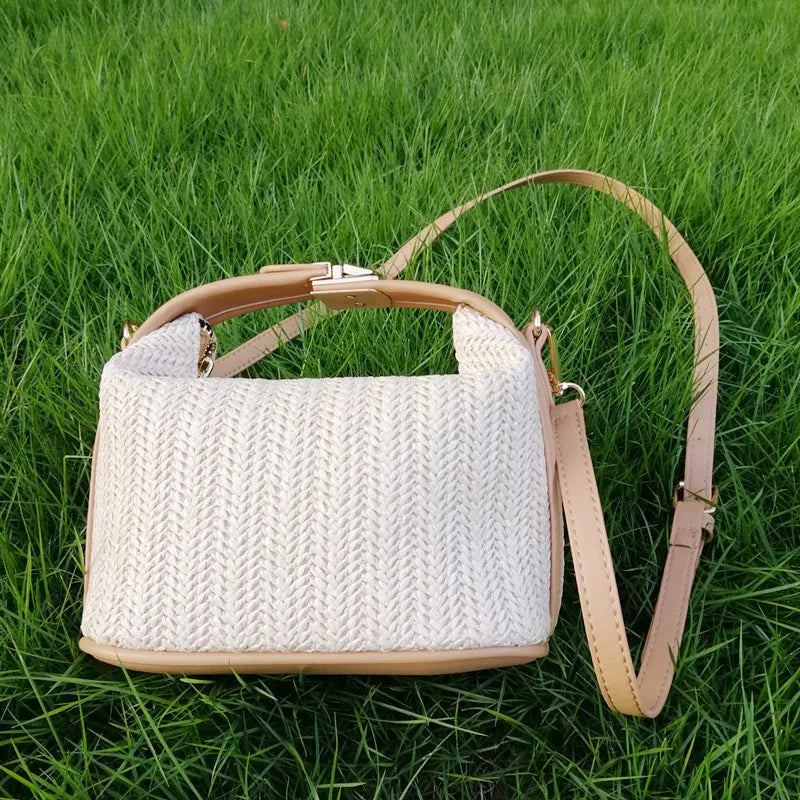 Luxury Woven Straw Bucket Bag