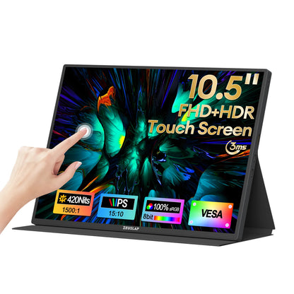 10.5" 1920x1280 Portable Touchscreen Monitor - 100% sRGB & 420 Nits