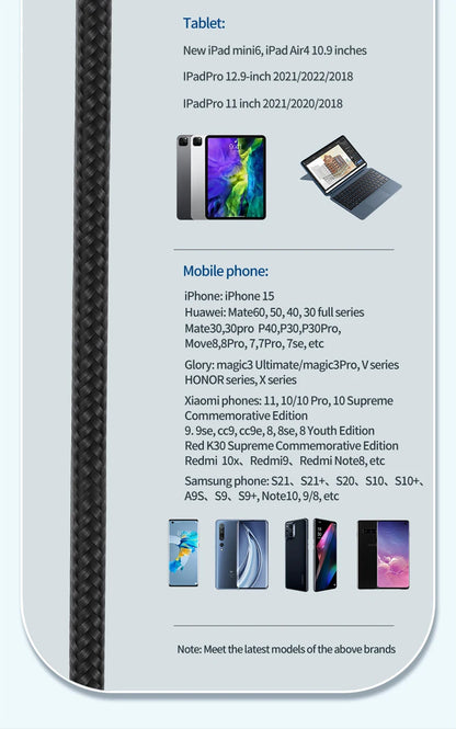 240W USB-C to USB-C Fast Charging Cable with Real-Time LED Power Display
