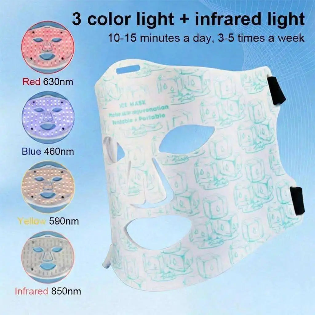LED Red Light Therapy Face Mask with Cooling Gel Pack for Skin Rejuvenation - 3