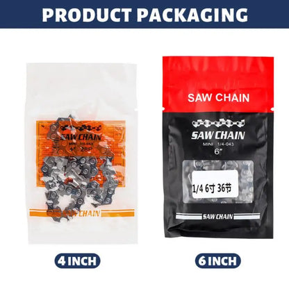 4 & 6 Inch Replacement Chainsaw Chain and Guide Bar for Mini Cordless Pruning Saws