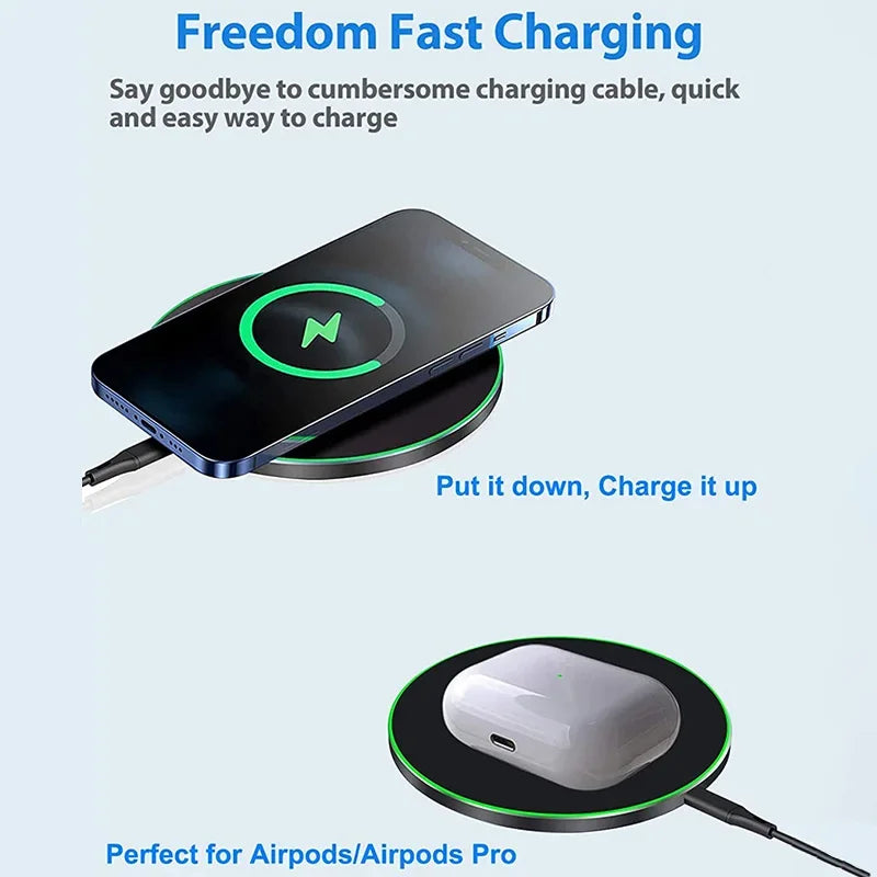 15W Fast Wireless Charging Pad - Universal Qi-Certified Charger for All Phones - 4