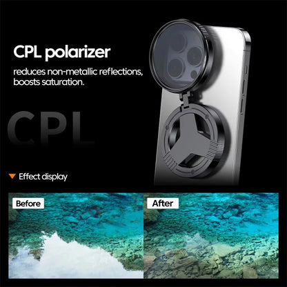 Magnetic 52mm CPL Filter for Phone Camera | MagSafe Compatible