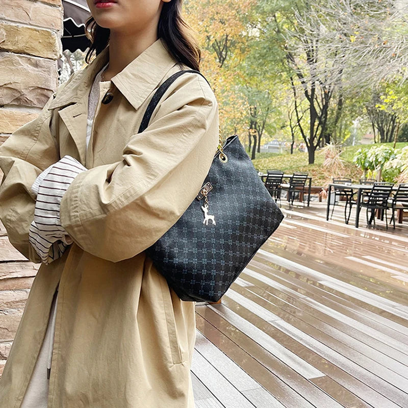 Luxury Vintage PU Tote Bag