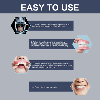 Natural Silicone Denture Set - Comfortable Fake Teeth for Instant Smile & Oral Beauty