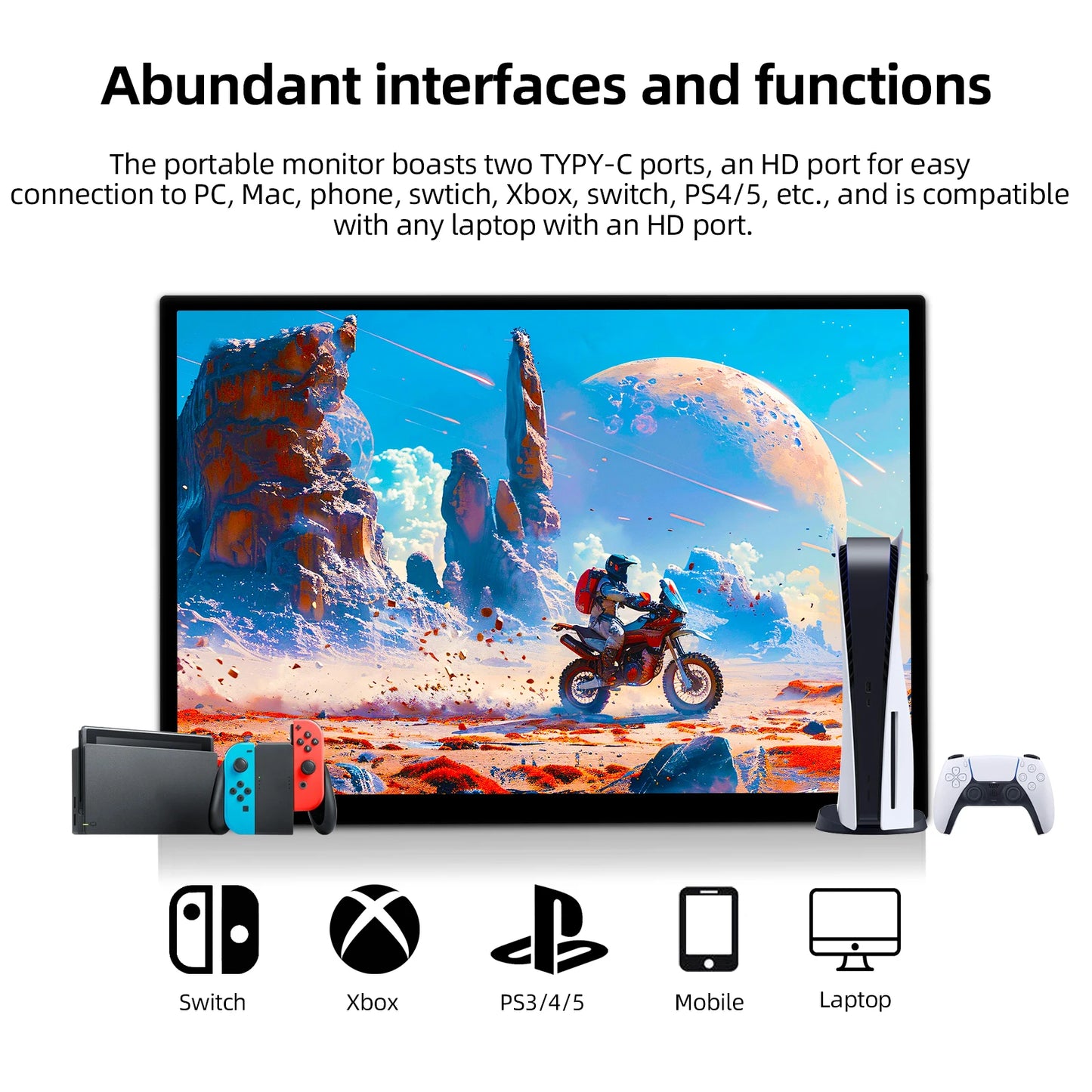 16" Portable Monitor 1920x1200 IPS Travel Display for Laptop & Gaming