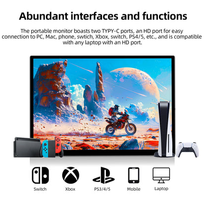 16" Portable Monitor 1920x1200 IPS Travel Display for Laptop & Gaming