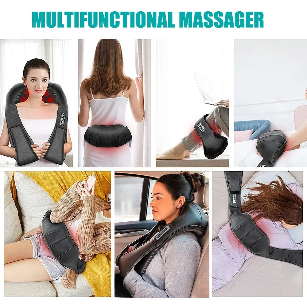 Shiatsu Neck & Shoulder Massager with Heat - Electric Back Massage