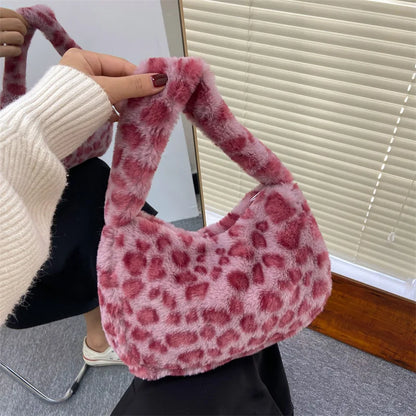 Luxury Leopard Print Plush Bag
