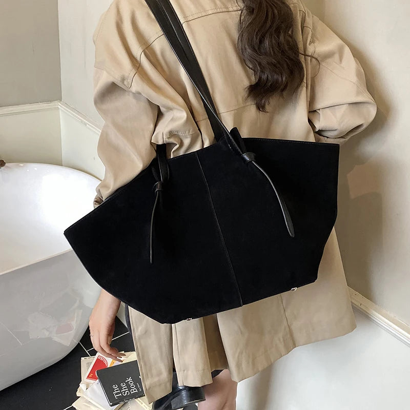 Luxury Retro Suede Shoulder Tote