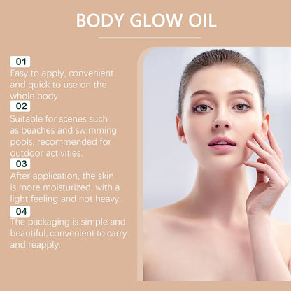 SPF 45 Shimmering Coconut Body Glow Oil Sun Protection Moisturizer