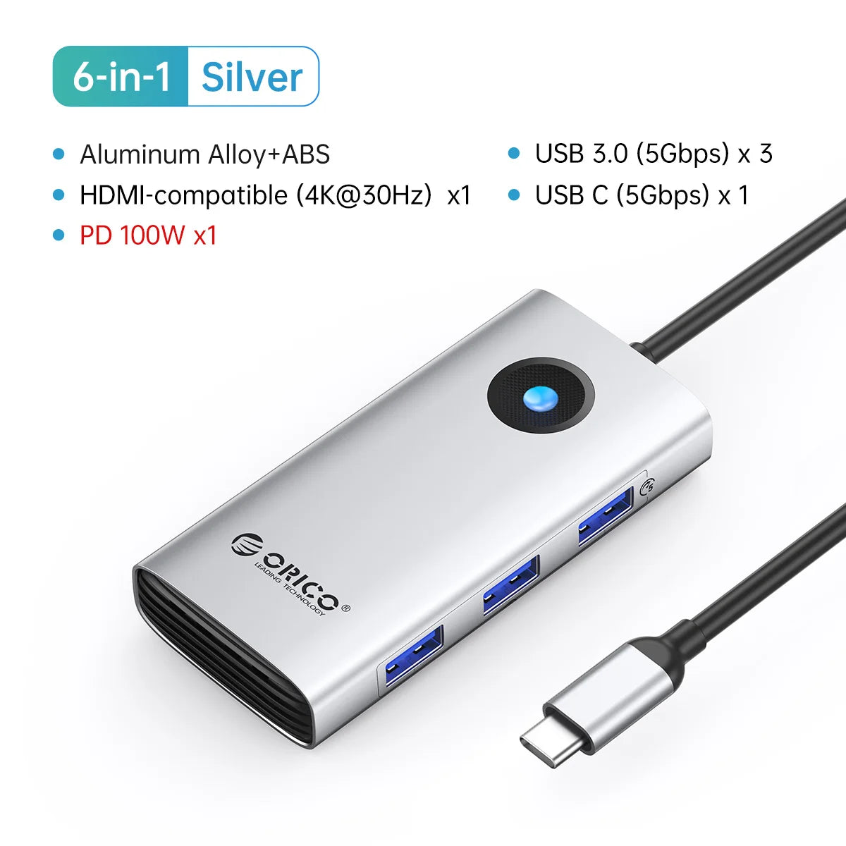 ORICO 10-in-1 USB-C Docking Station 4K HDMI Hub for Laptop & MacBook - 39