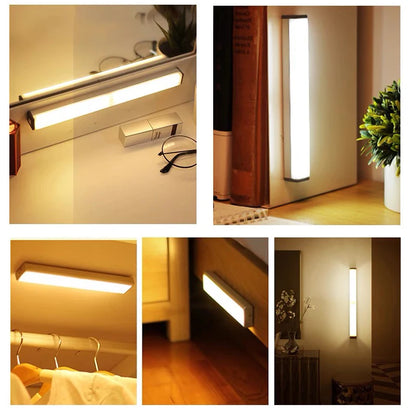 Dimmable LED Motion Sensor Cabinet Light - Wireless Rechargeable Under Closet Night Lamp