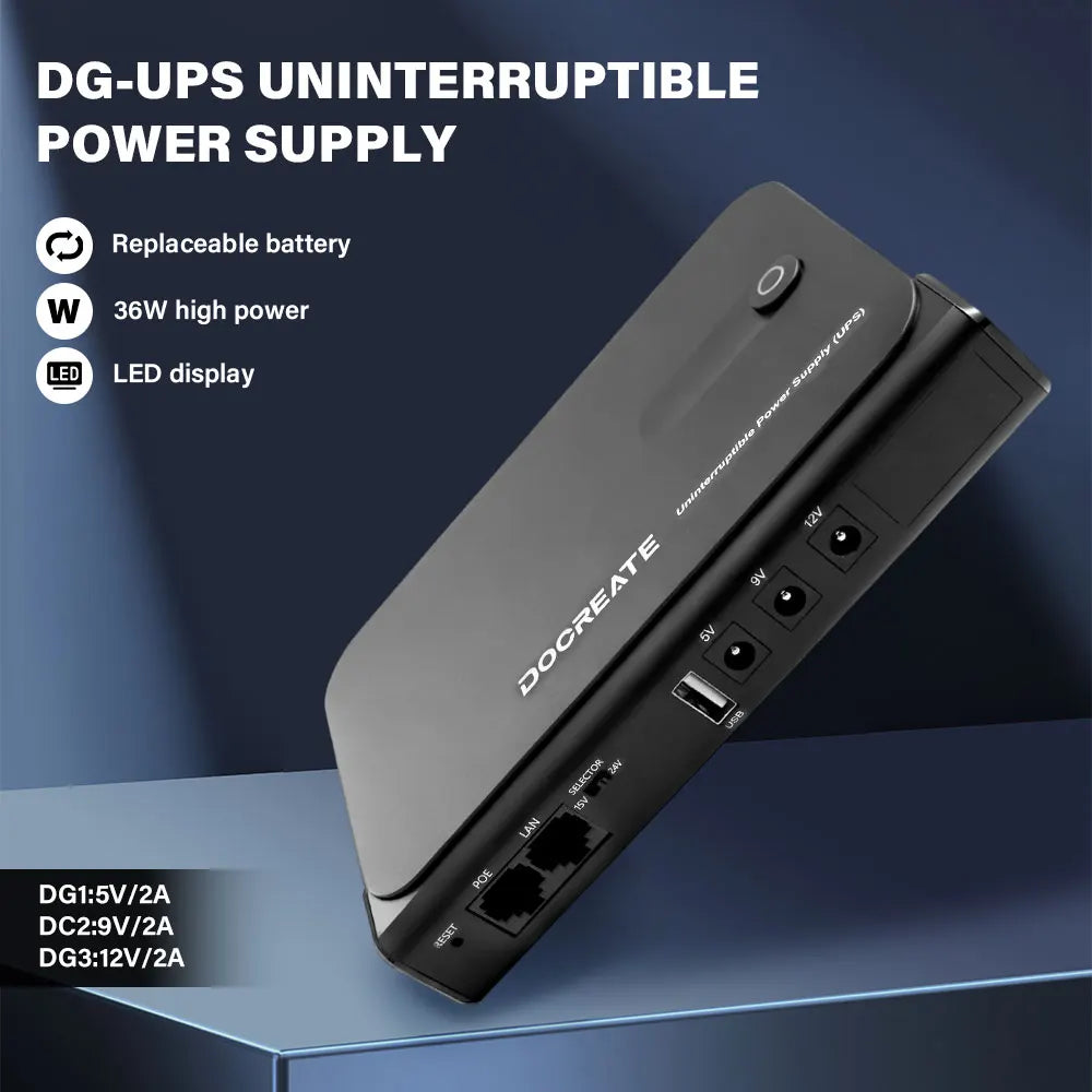 Mini Portable UPS Backup Power Supply for WiFi Routers & Security Cameras - 26