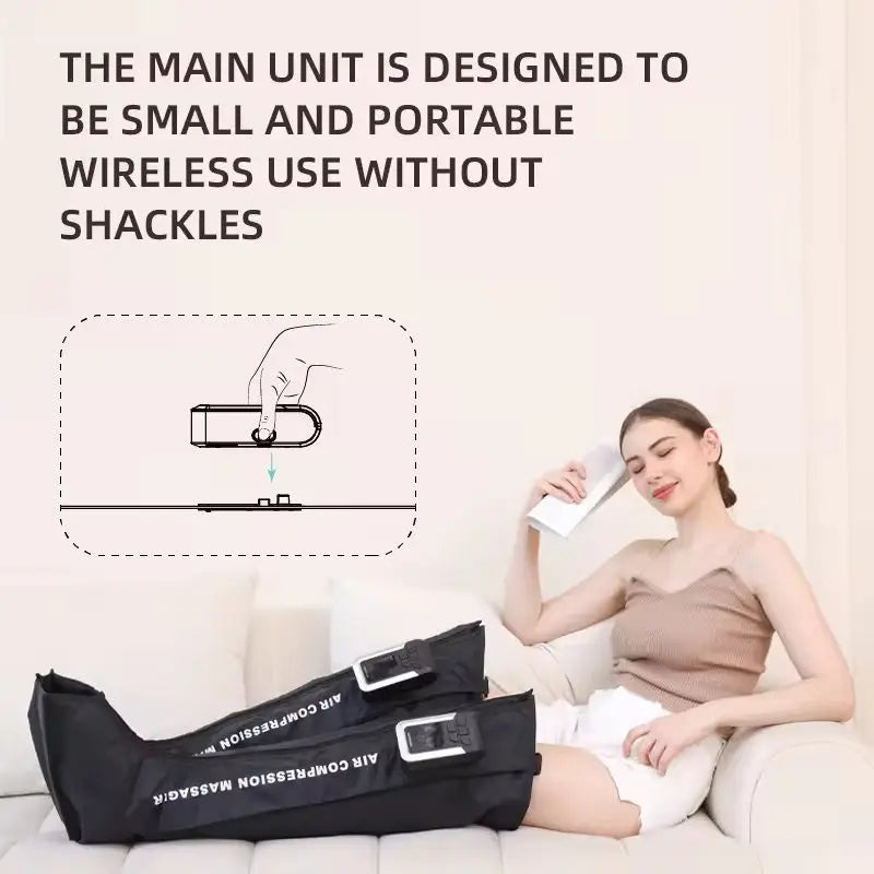 Full Leg Air Compression Massager - Cordless Sequential Recovery Boots